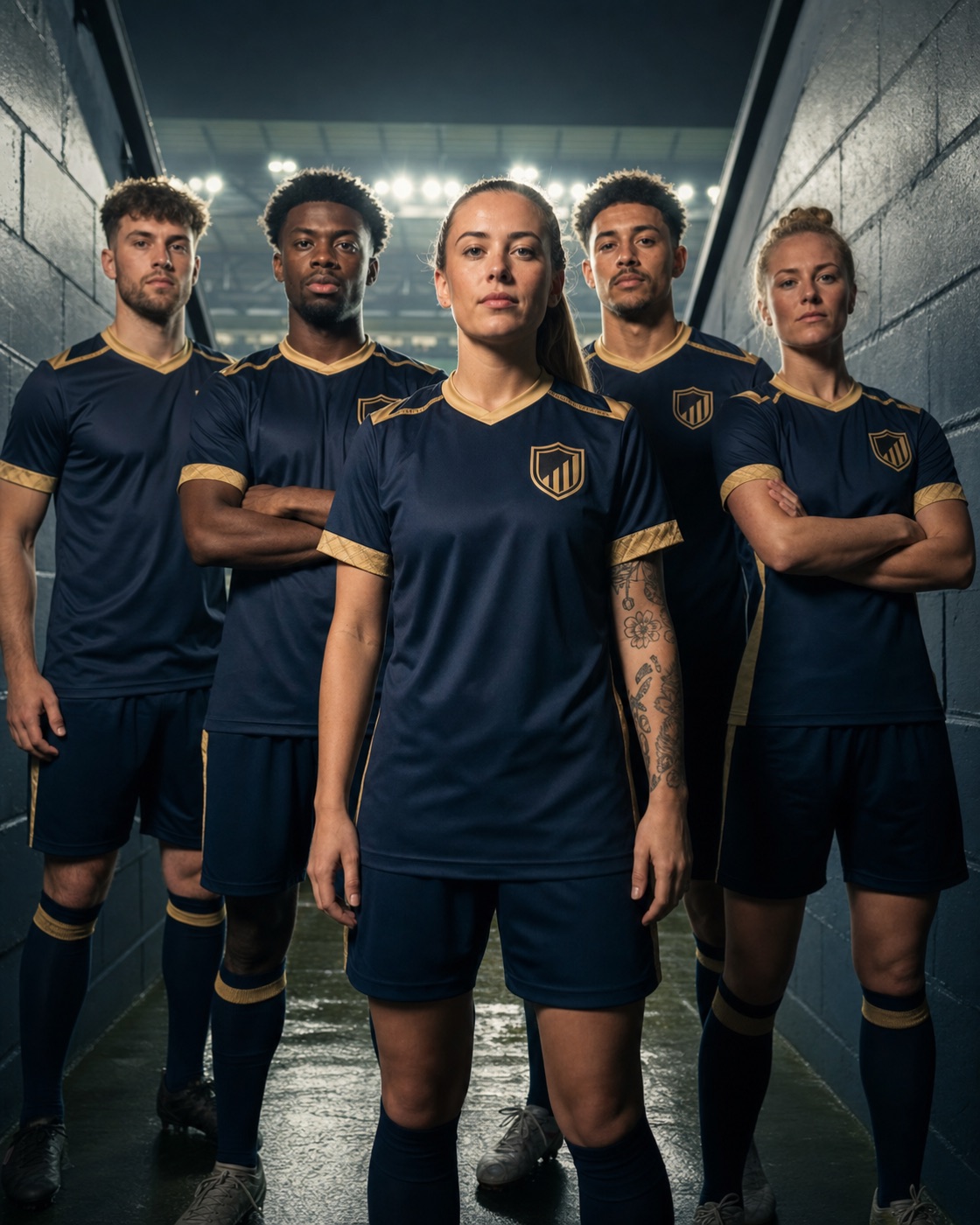 Navy and gold custom football team kit